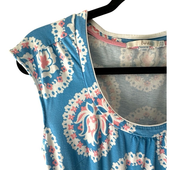 BODEN | NWOT IBIZA DRESS CAP SLEEVES COTTON MODAL POCKETS BLUE PINK | 4 LONG - Picture 5 of 11